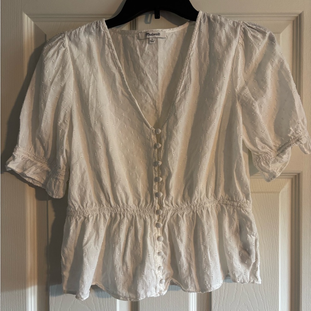 Madewell Cream Button-Up Blouse